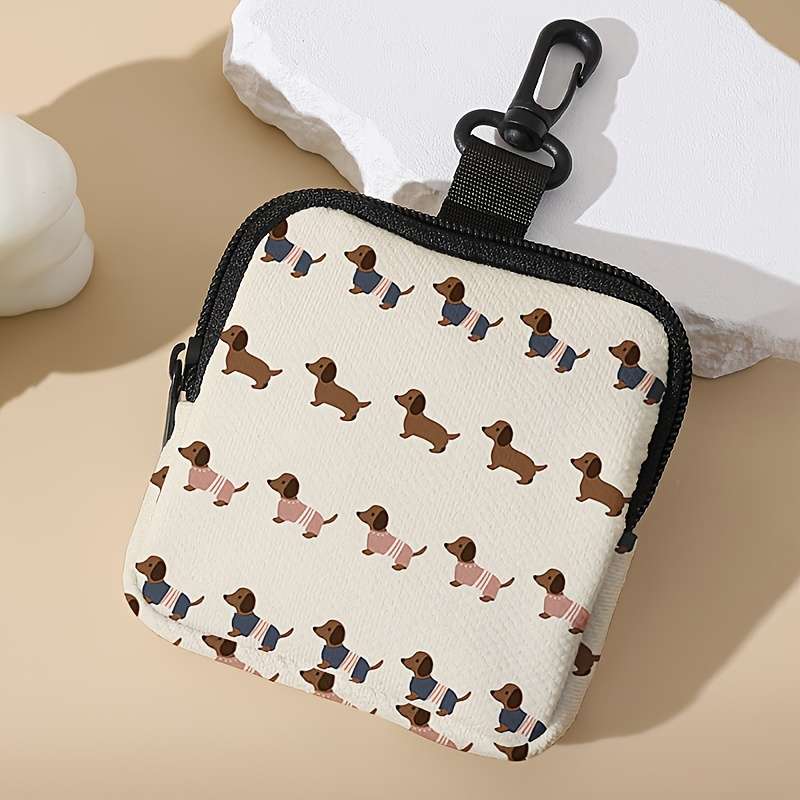 1pc large-capacity coin purse with a puppy pattern for men and women suitable for shopping shoppi
