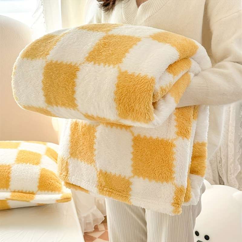 1ps Blanket Color Black And White Grid size 70x100cm 27.5x39.3inch