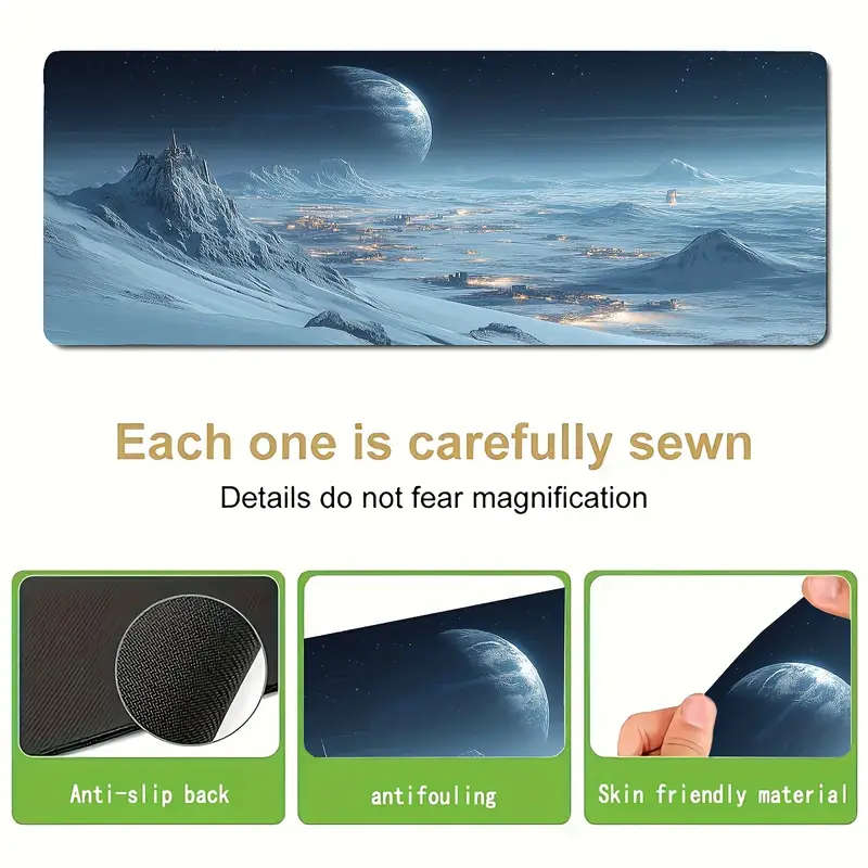1pc 30x80cm Ice and Snow Planet Sci-Fi Rubber Non-Slip Mouse Pad Colorful Fashionable