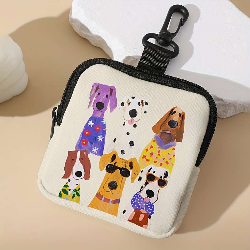 1pc Colorful Dalmatian Dog Pattern Coin Wallet Large Capacity Multi-Function Key and Small Item