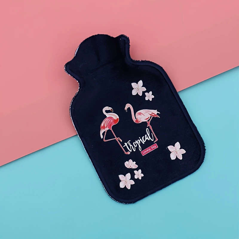 1pc Mini Cartoon Faux Plush Portable Hot Water Bottle PVC Material No Battery Required Ideal
