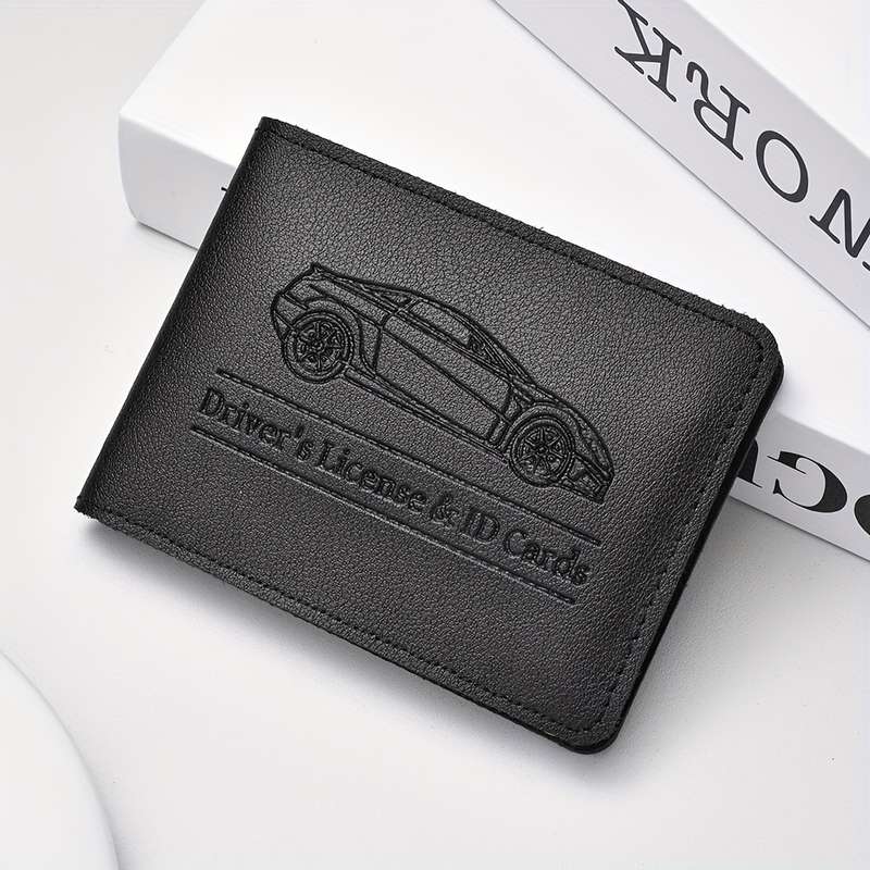 1pc DEABOLAR Driver's License ID Card Holder Stylish Car Design Wallet for Credit Cards Compac