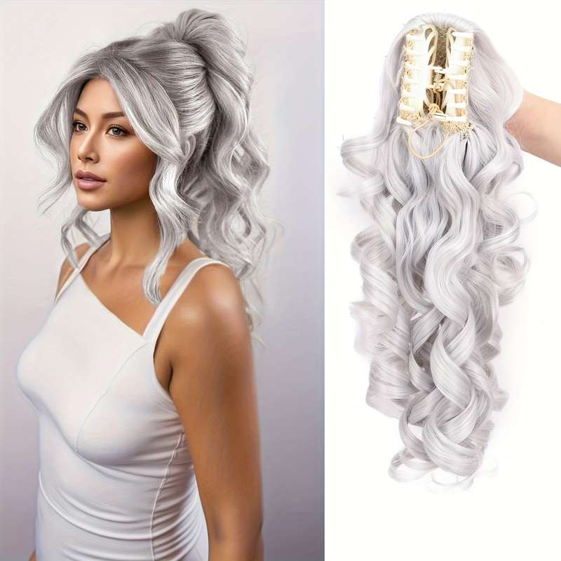 1Pc Grey 40.64cm Fashion Design Wig