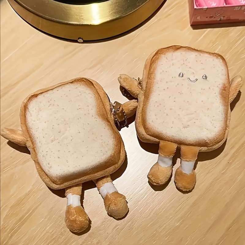 1pc Toast Coin Bag Cartoon Cute Portable Headphone Bag Creative Small Storage Bag Best Gift