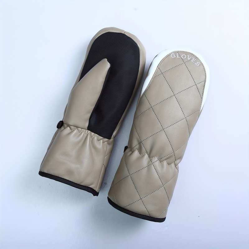 1 Pair Khaki Applicable People Unisex Warm Gloves