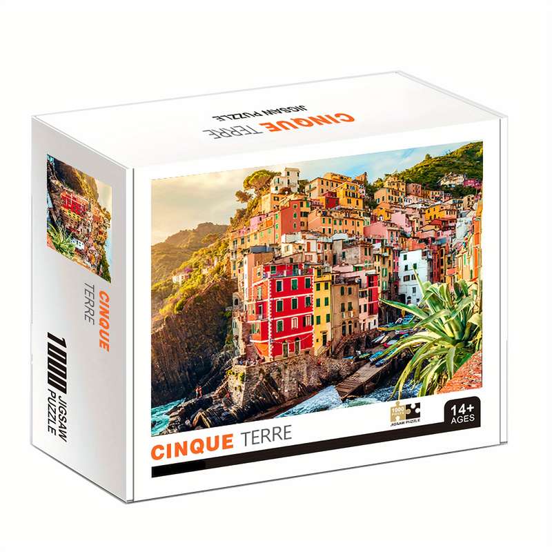 1000pcs Cinque Terre Jigsaw Puzzle Thick Durable Paper Beginner Skill Level Port