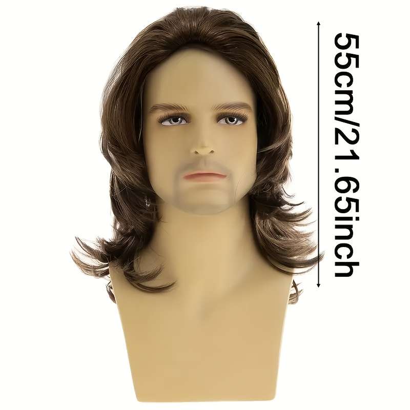 1Pc Dark Brown 55.88cm Fashion Design Wig