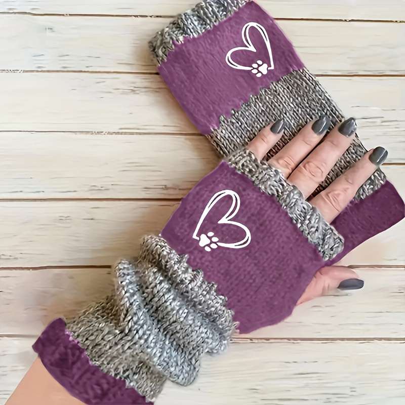 1 Pair Red Warm Gloves