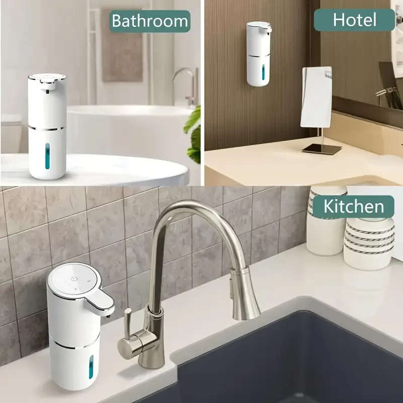 1pc Touchless Automatic Foaming Soap Dispenser 4 Adjustable Levels Rechargeable 13.5oz Hand Soap Dis