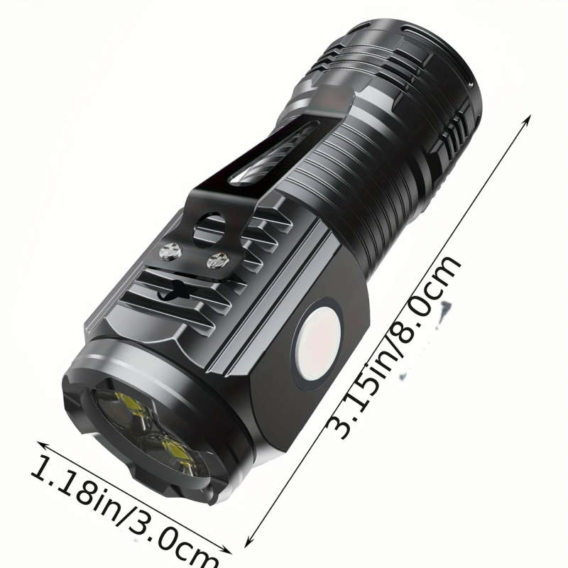 1pc LED Flashlight USB Rechargeable With Built-in Li-ion Battery 3-Mode Bright Light Mini And Portab