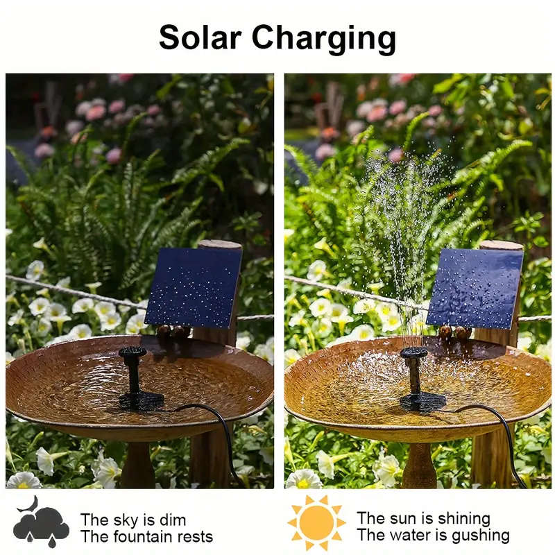 1pc 1.5W Mini Outdoor Solar Fountain Pump DIY Set No Electricity Required Suitable for Fish Ponds Ga