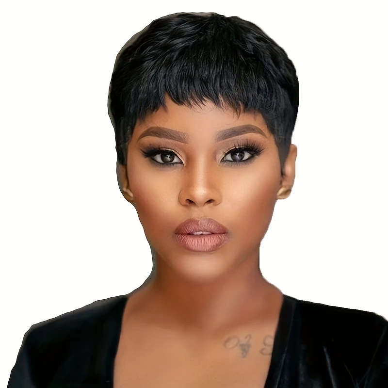 4 Inch Pixie Short Wig With Bangs