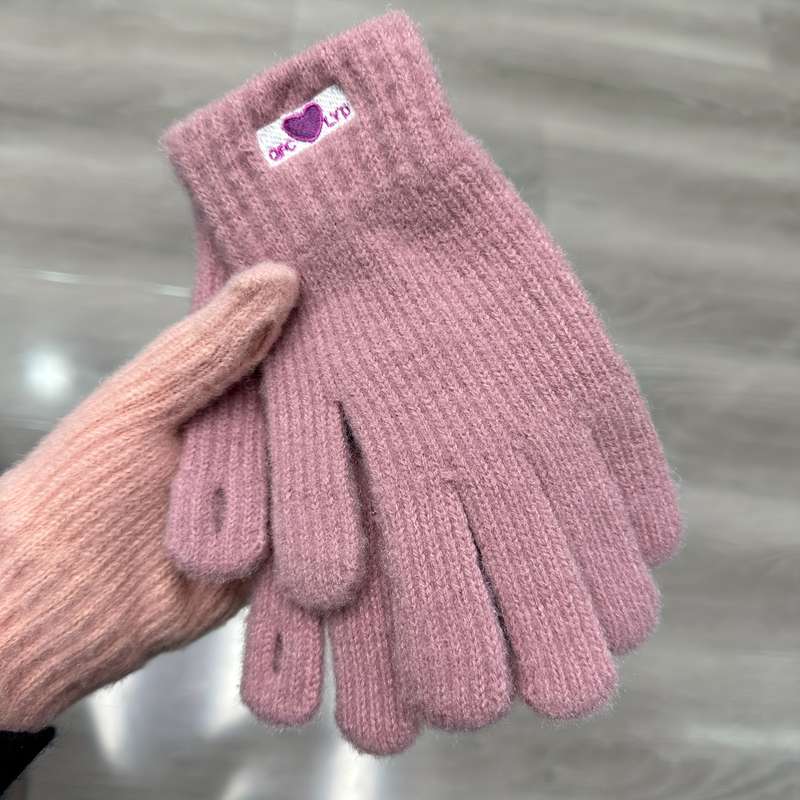 1 Pair Beige Color Warm Gloves