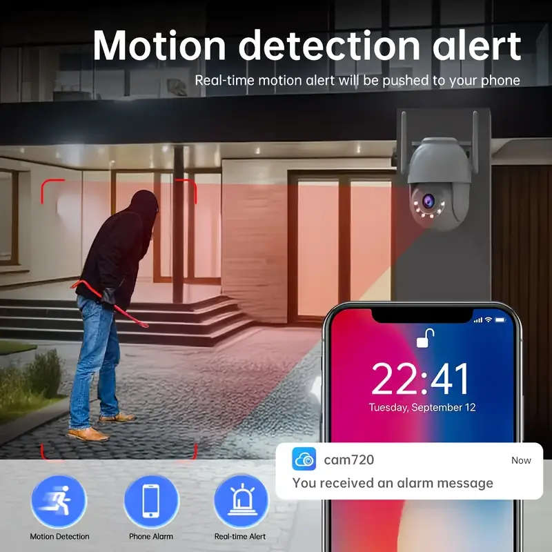 Waterproof Outdoor Smart WIFI PTZ Security HD Camera