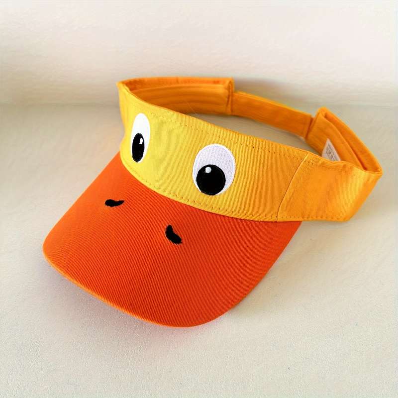 1pc Cute Duck Embroidered Sun Visor Cap Adjustable Outdoor Sports Tennis Hats For Women Breathabl