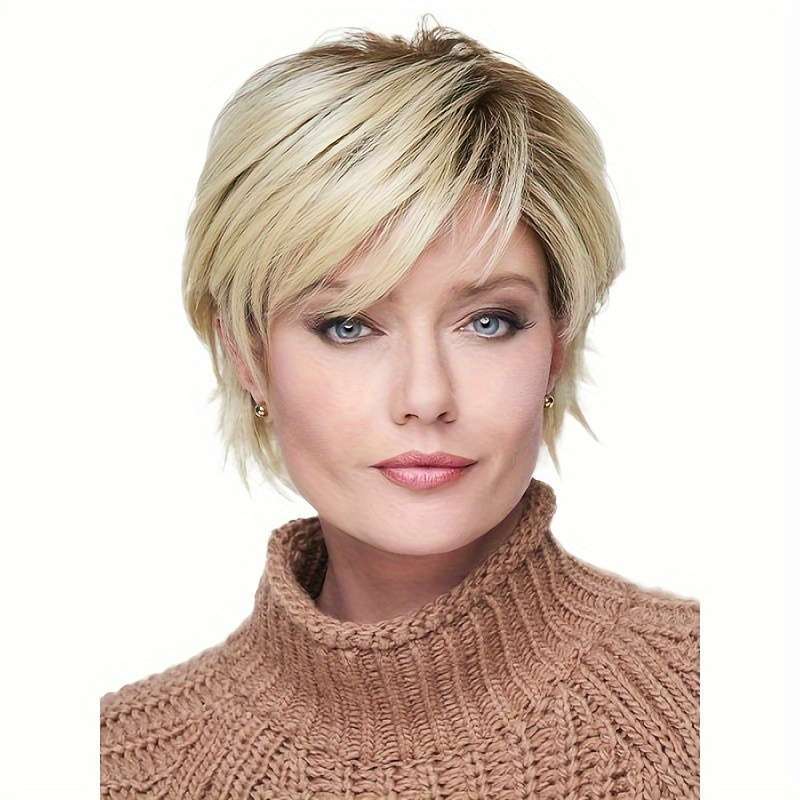 1Pc Gradient Golden 20.32cm Fashion Design Wig