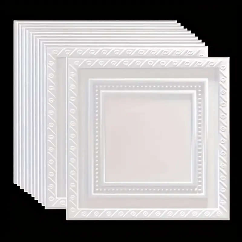 40pcs Elegant White 3D Floral and Geometric Pattern Wall Stickers