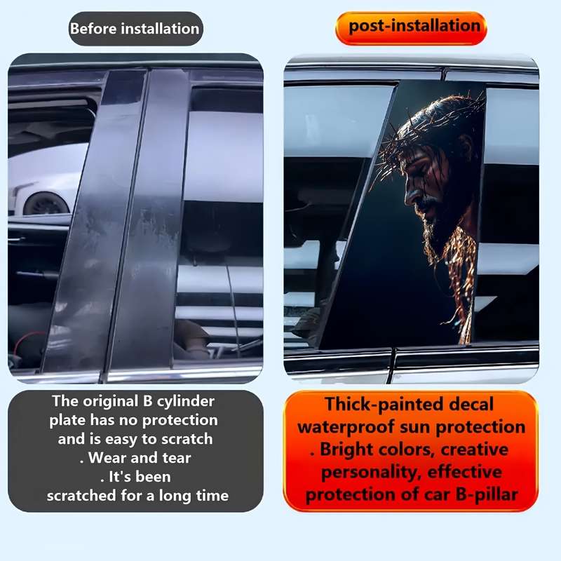 2pcs  Jesus Christian Themed Stickers