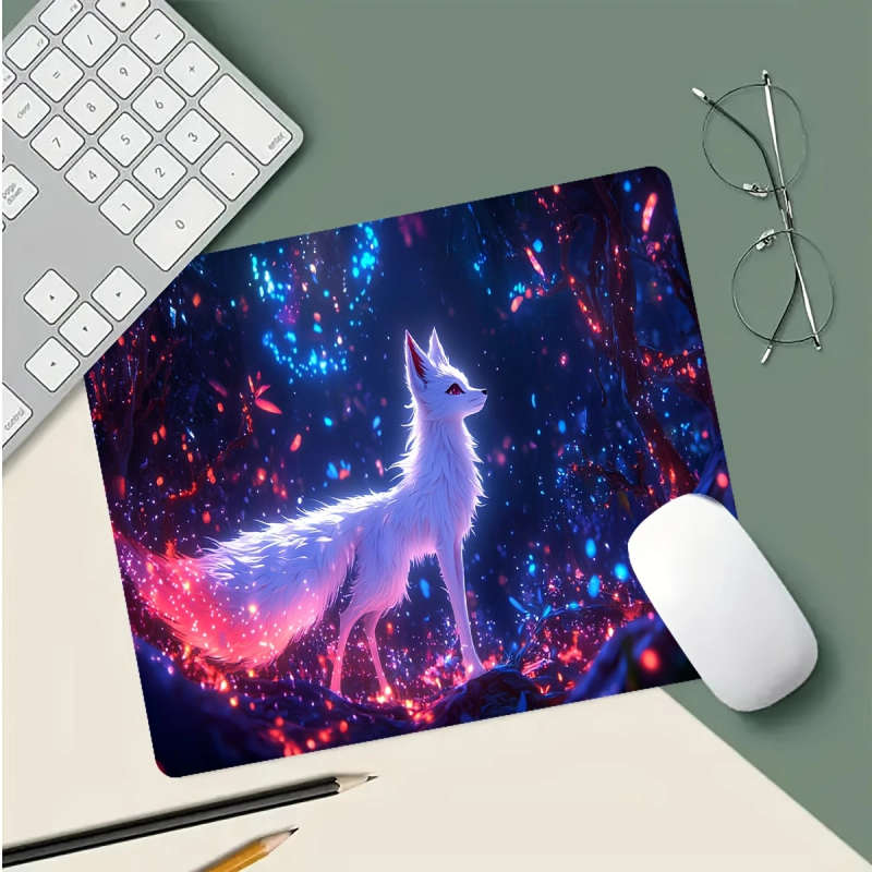 1pc 21x26cm Mystical Fox Fantasy Forest Gaming Mouse Pad Durable Odorless Rubber Base