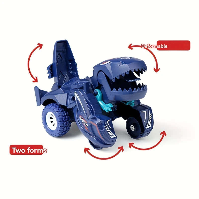 1pc Transforming Dinosaur Car Toys 2in 1 Automatic Dinosaur Transform Car Toy Dinosaur Transformer T
