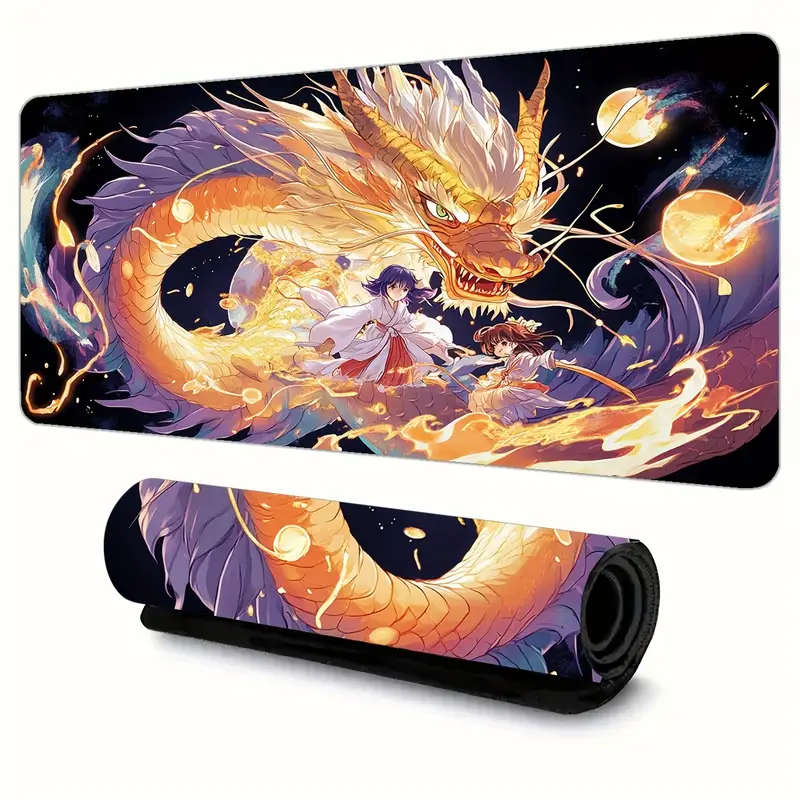 1pc 30x80cm Fantasy Dragon Cute Style Rubber Non-Slip Mouse Pad Durable Work Gaming
