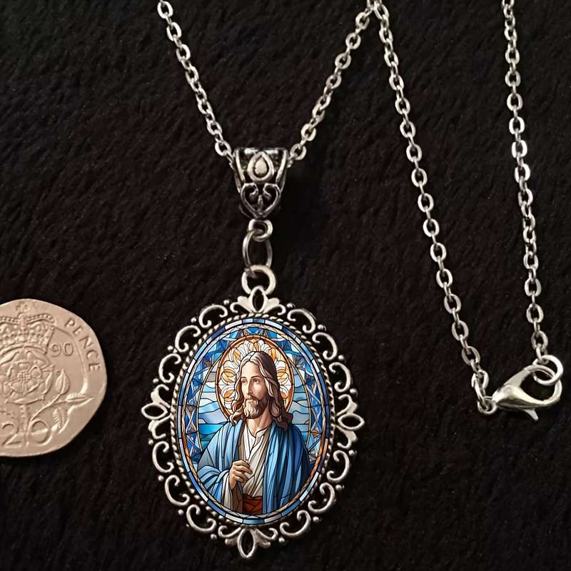 1 Piece Antique Silvery Jesus Theme Pendant