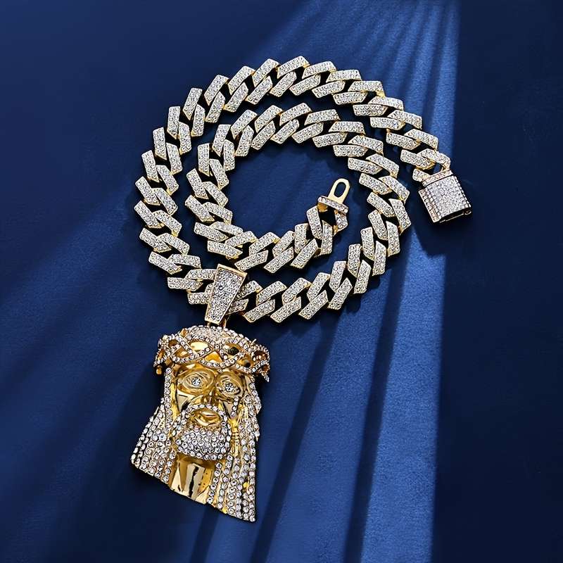 1 Piece Golden Jesus Theme Pendant