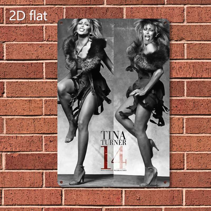1pc 2D Flat  Elegant Tina Turner Dance Charm Wall Art Durable Iron Pre-Drilled Weather-Res