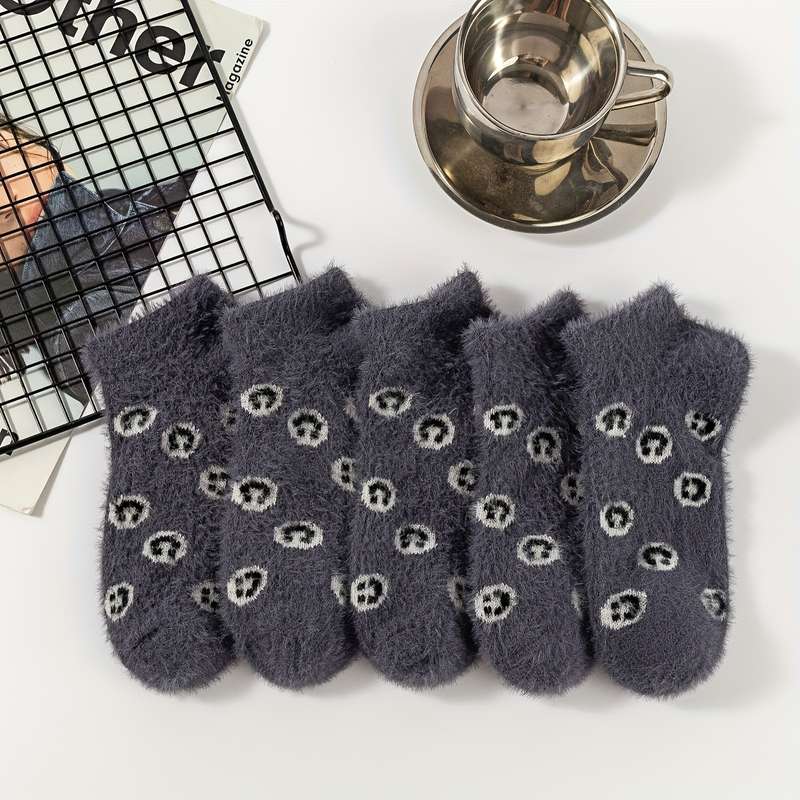 Sock 5 Pairs Gray  One Size