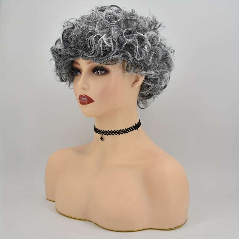 1Pc Space Gray 20.32cm Fashion Design Wig