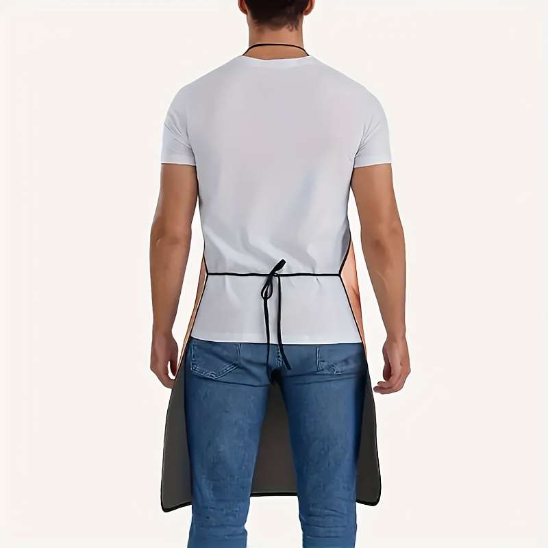1pc Durable Polyester BBQ Apron Woven Grilling and Outdoor Cooking Apron with Beer and Pizza