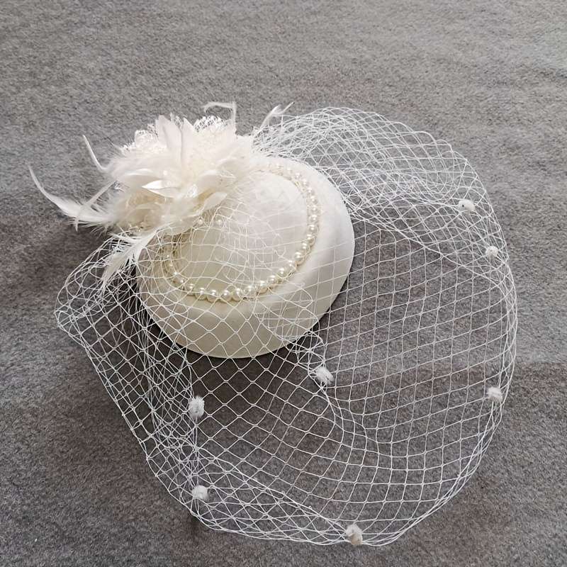 1pc Top Hat Bride Net Hat Cheongsam Accessories Elegant Style Small Top Hat Girl Show Evening Dress