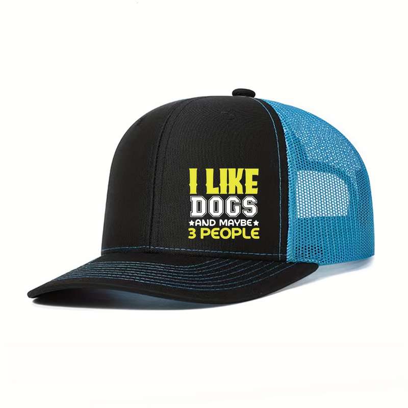 1pc I Like Dogs Funny Printed Trucker Hat Stylish Unisex Baseball Cap for Men Women Lightweig