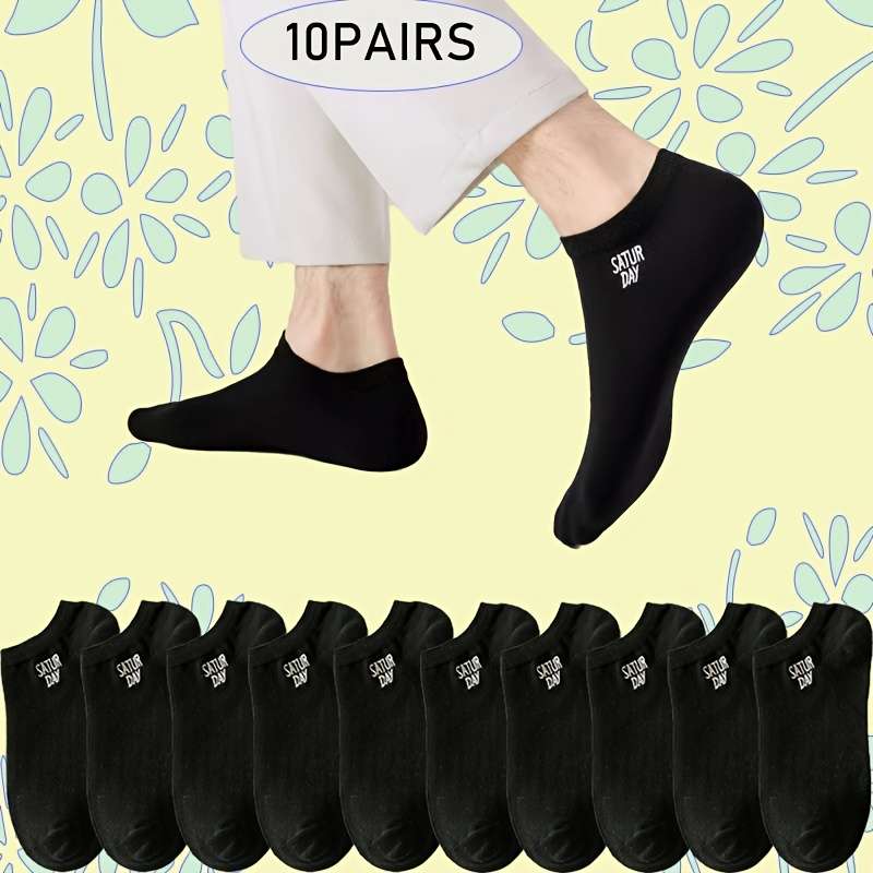 10 Pairs Black One Size High Elastic Socks