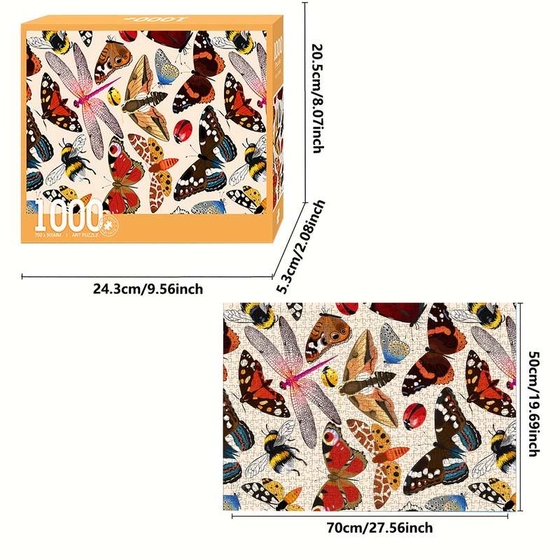 1000pcs Insect World Puzzles Thick and Durable Seamless Jigsaw Puzzles for Adults P