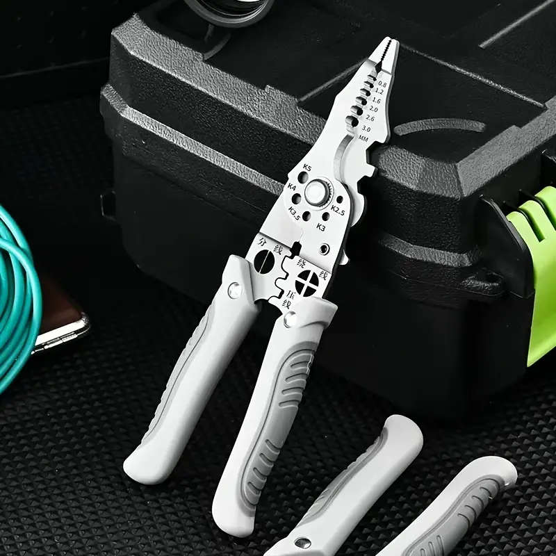 1pc Premium Multi-Function Wire Stripper Crimping Tool Chrome Vanadium Steel Durable Cutter with Non