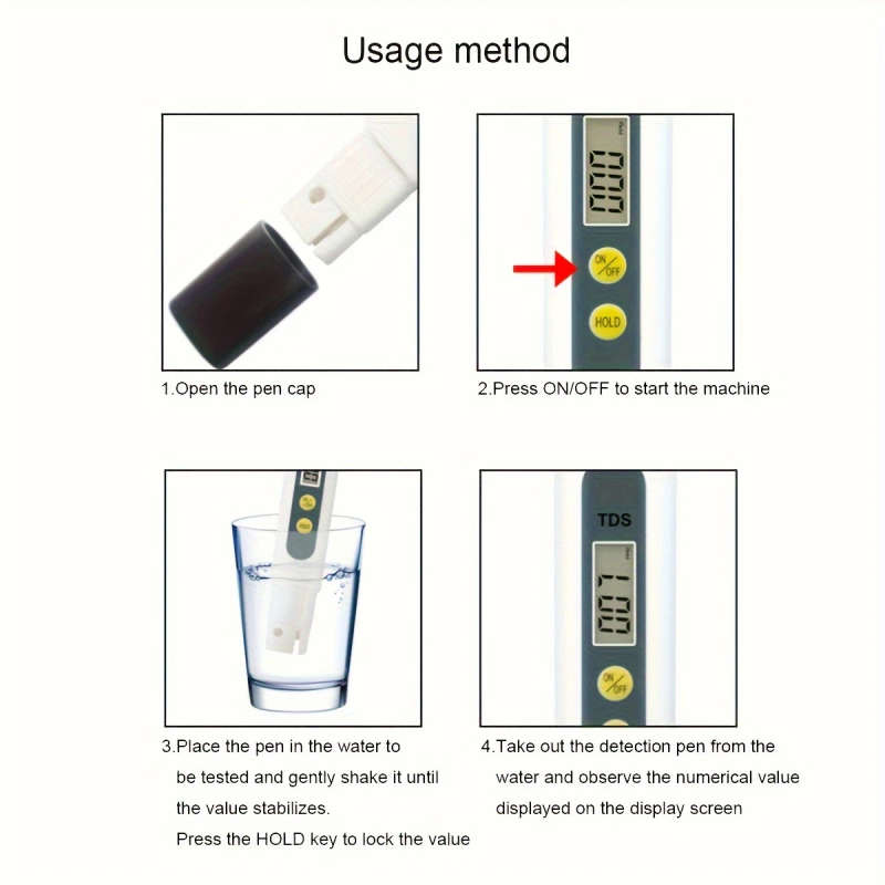 1Pc Tds M2 Digital Water Quality Meter 0 9990Ppm Measurement Range High Precision 0.1 Portable With