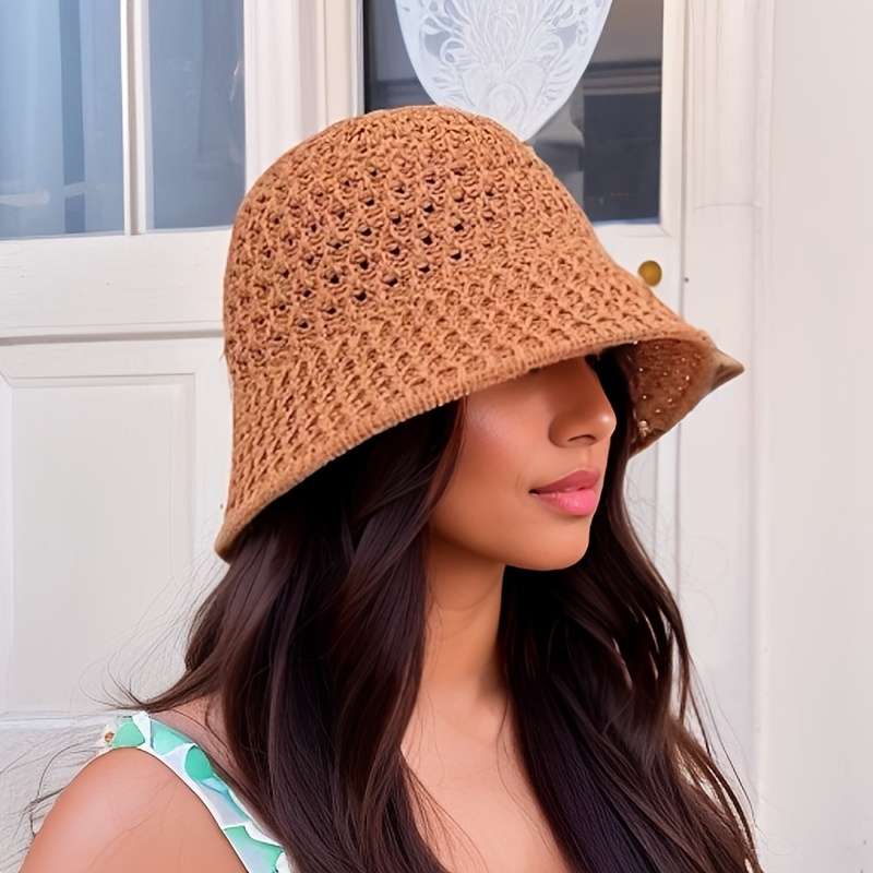1pc A Spring and Summer Beach Hat Fashionable Women'S Internet Celebrity Korean Style Single Layer