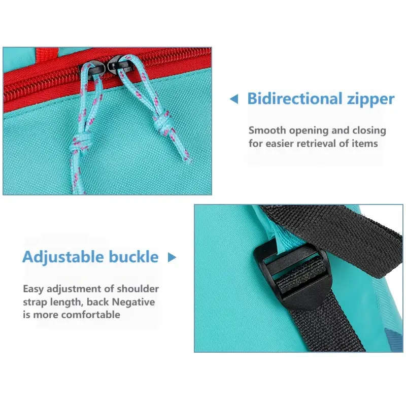 1pc Lightweight Teal Outdoor Backpack Sporty Comfortable Fashion Travel Mini Pack with Zip Closure