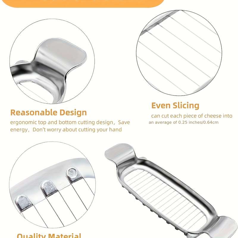 1pc Cheese Slicer Egg Butter and Duck Liver Slicer Sharp Blade Durable Metal Cheese Divider Fu
