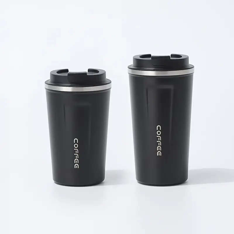 1pc  Vacuum Insulated Coffee Travel Mug, Leakproof Double Wall Stainless Steel Reusable Thermos