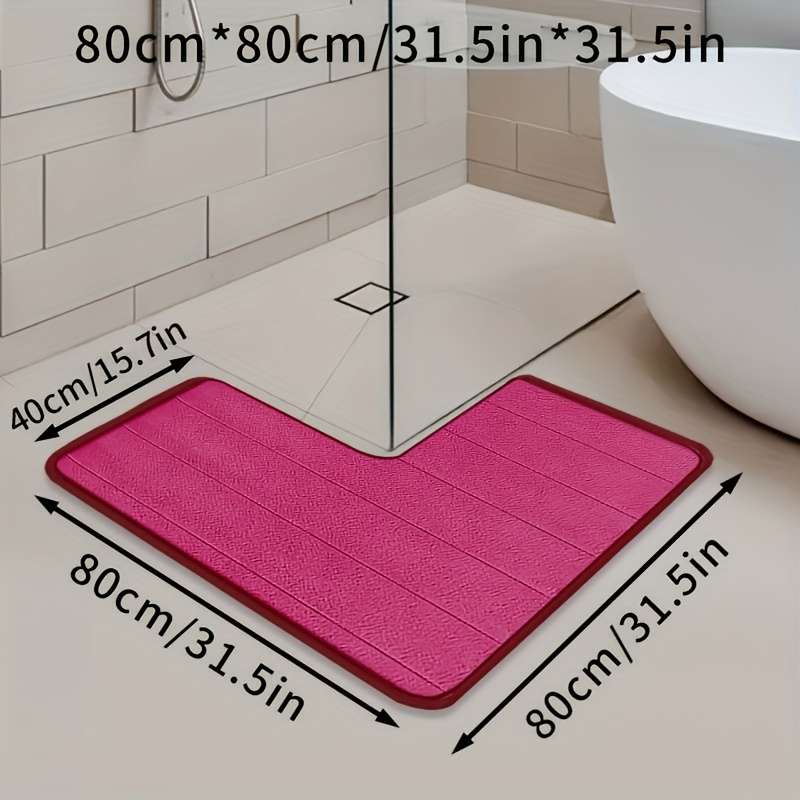 1Pc Scarlet Red 80x80cm 31.49x31.49inch Floor Mat