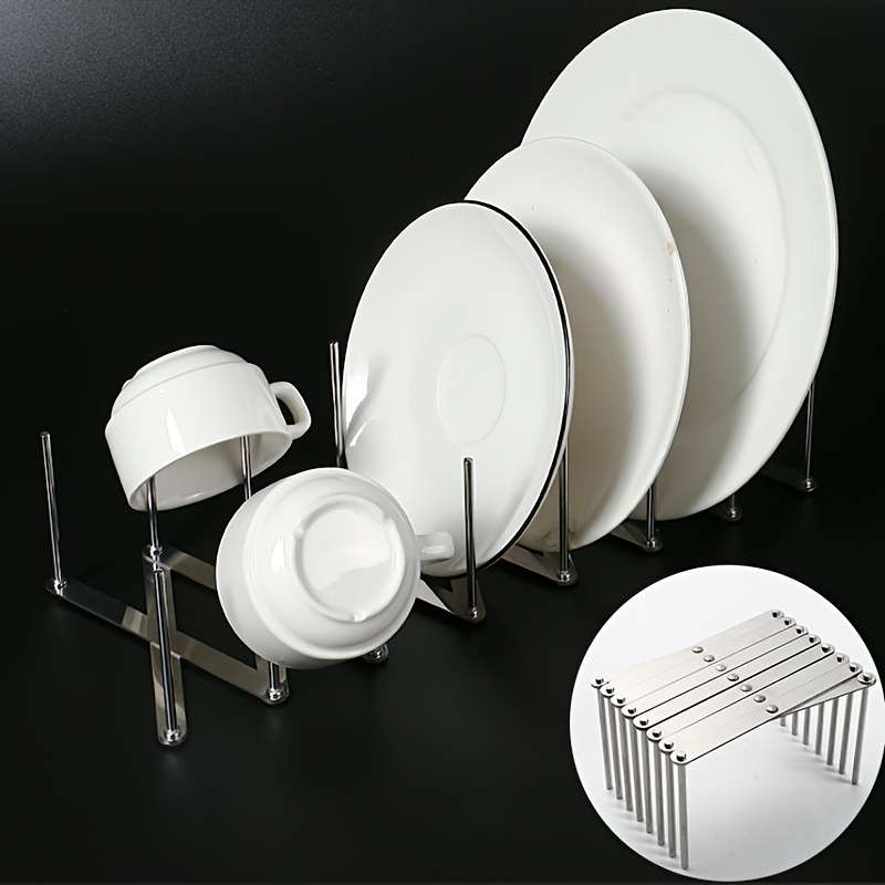 1pc Telescopic Multifunctional Storage Rack Stainless Steel Bowl And Dish Rack Storage Draining Rac