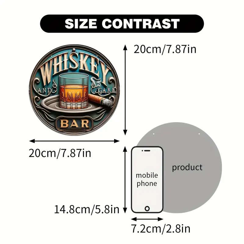 1pc Timeless Vintage-Style Wooden Bar Sign Classic Wall Hanging Decor for Home Bar