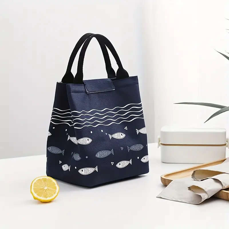 1pc Animal Theme Oxford Cloth Insulated Lunch Bag Waterproof Thermal Tote for Students Office Worker