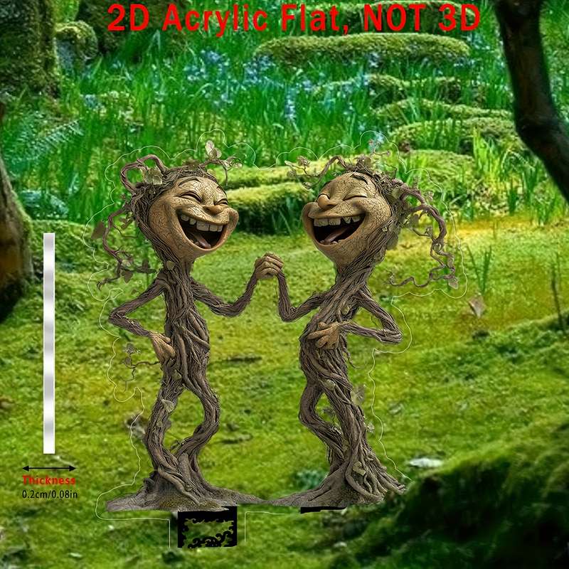 1pc 2D Flat   Plane  Funny Tree Spirit Pattern Floor Decoration 19.99cm x 15.24cm Home And
