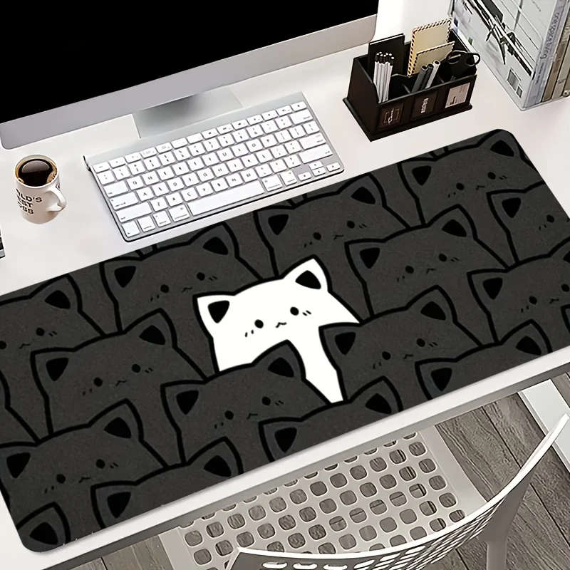 1pc 30x80cm Cute Cat Non-Slip Mouse Pad Rubber Keyboard Mat