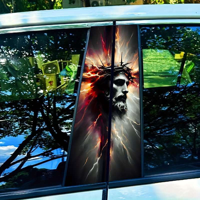 2pcs  Jesus Christian Themed Stickers