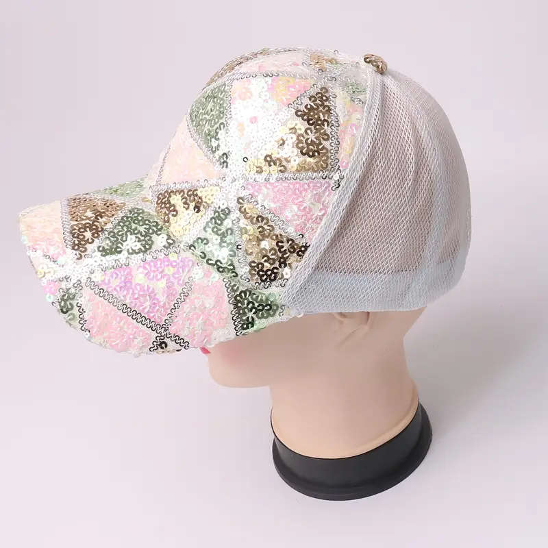 Women's Colorful Sequined Baseball Cap