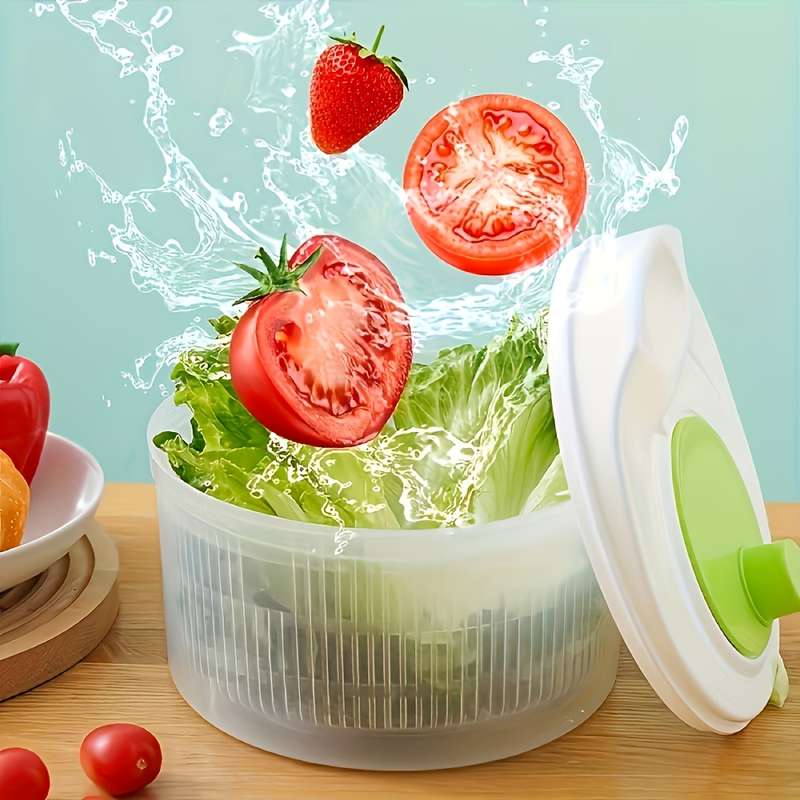 1pc Multi-Functional PP Kitchen Tool Vegetable And Fruit Dryer Salad Spinner Colander Baske